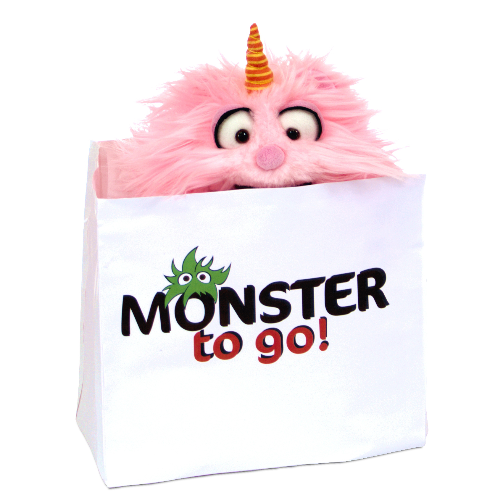 Living Puppets Handpuppe Bonsche versteckt sich in der Monster-to-go-Tragetüte
