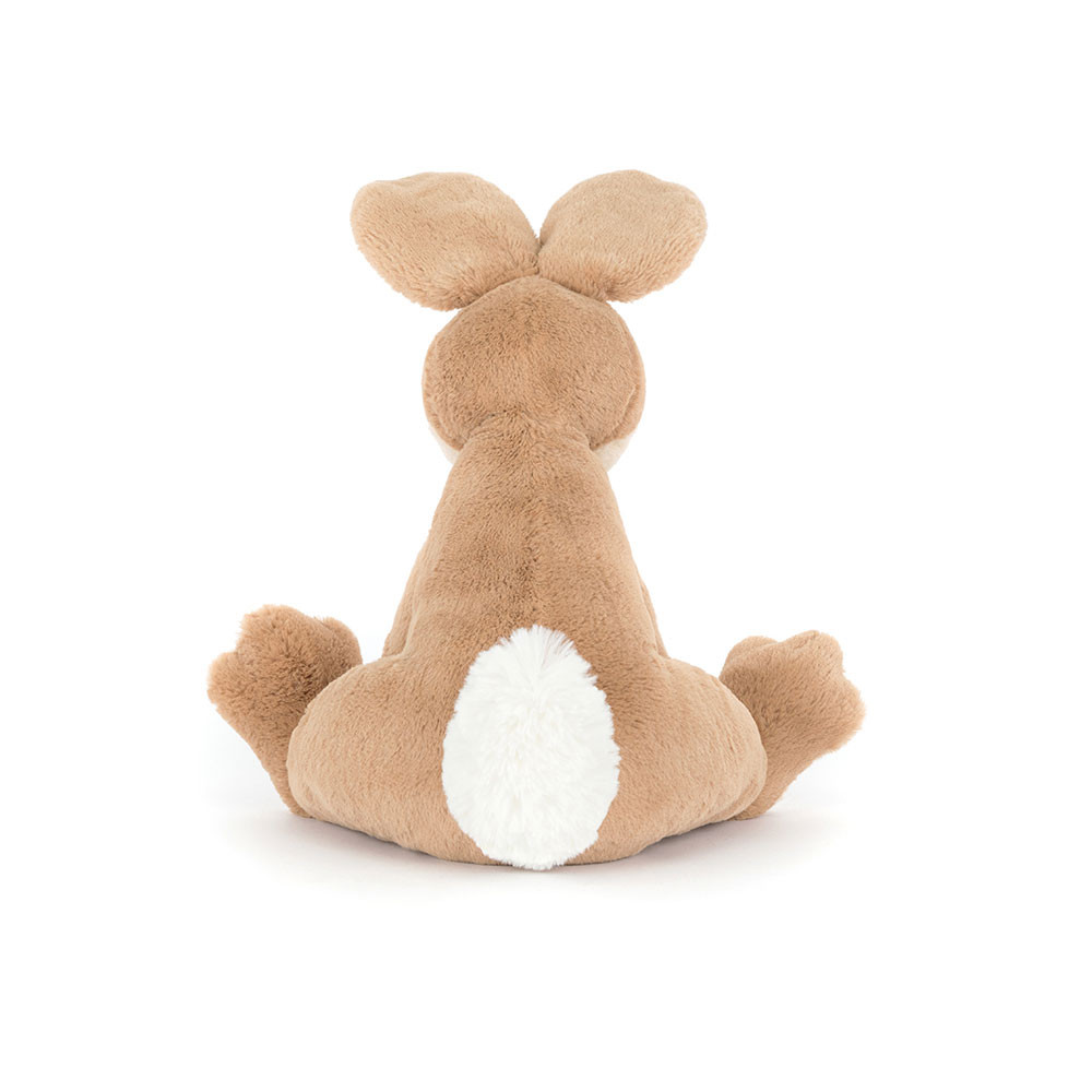 Jellycat Kuscheltier Hase Horticus Hare, Rückansicht mit weißem Schwanz und langen Ohren
