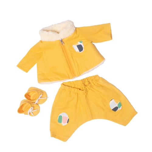 Outdoor set by Rubens Barn in yellow: jacket with zipper, trousers and booties
