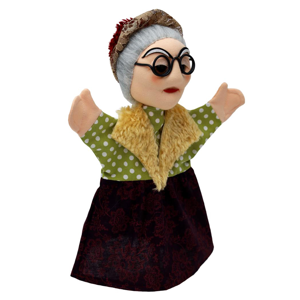 Hand puppet granny - Czech handicraft