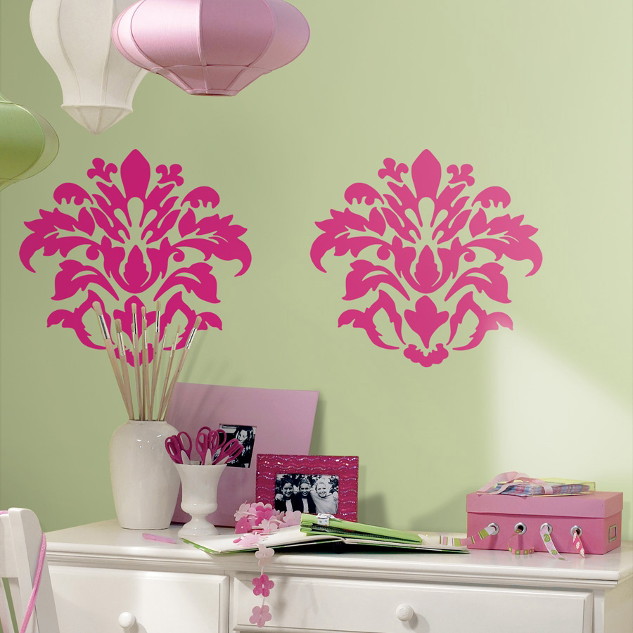 Damask (pink) Wandbild - RoomMates Damask (pink) Wandbild - RoomMates