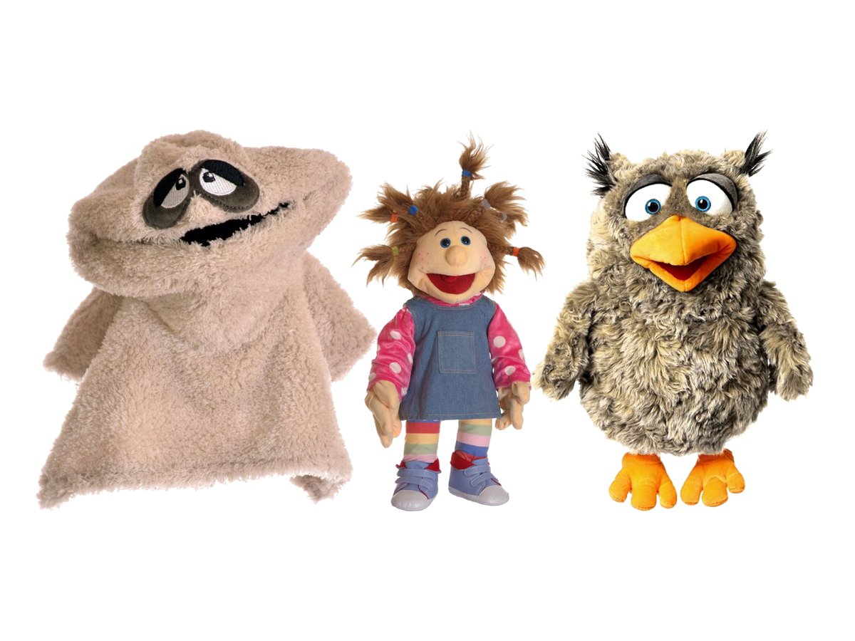 Living Puppets Handpuppen Jammerlappen, Ilselotte Keksberg und Eulalie die Eule