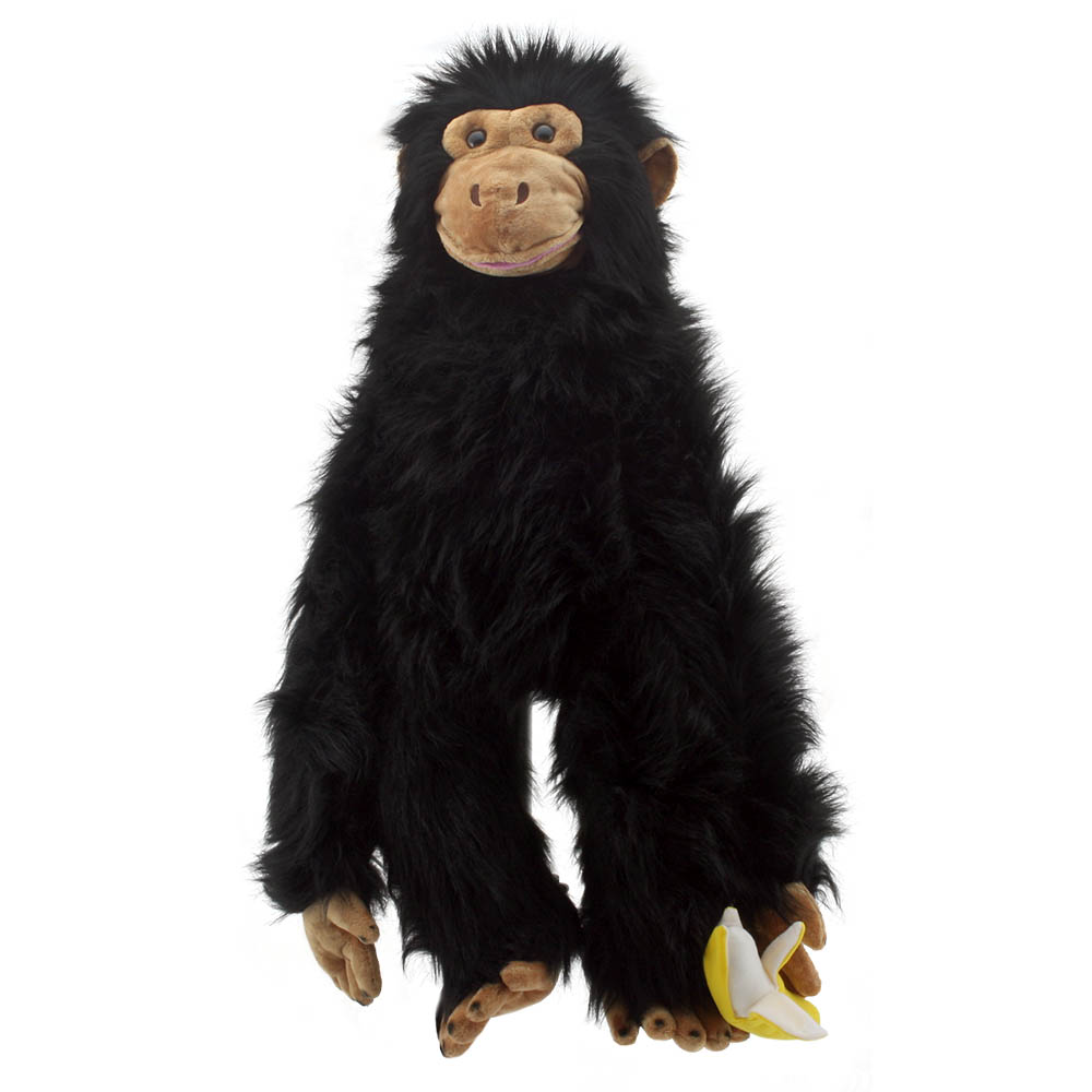 Hand puppet large chimp with banana - Puppet Company