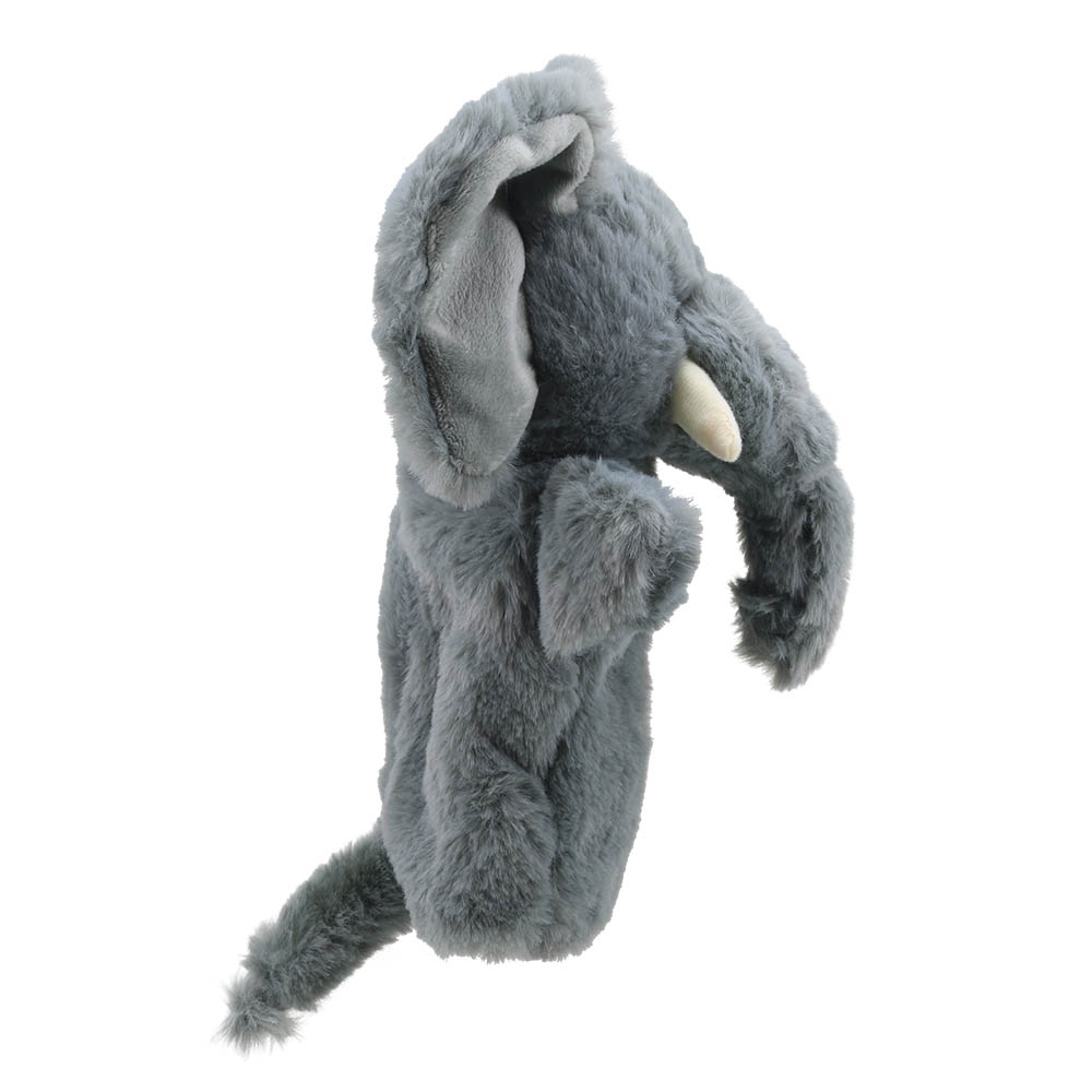 The Puppet Company Handpuppe Elefant, Seitenansicht in voller Länge mit grauem Körper