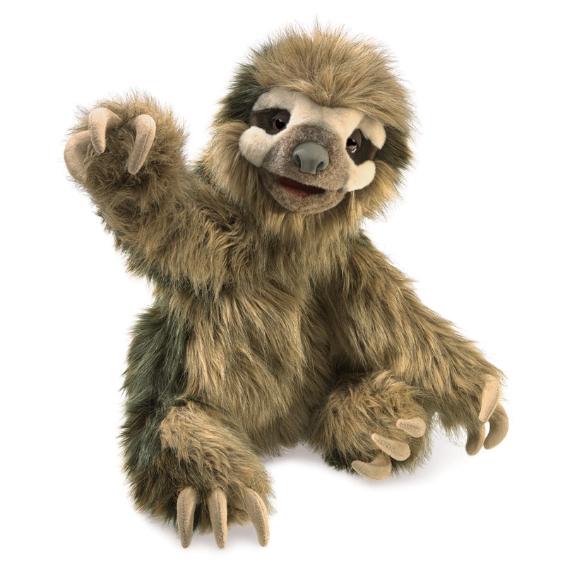 Folkmanis hand puppet three toed sloth