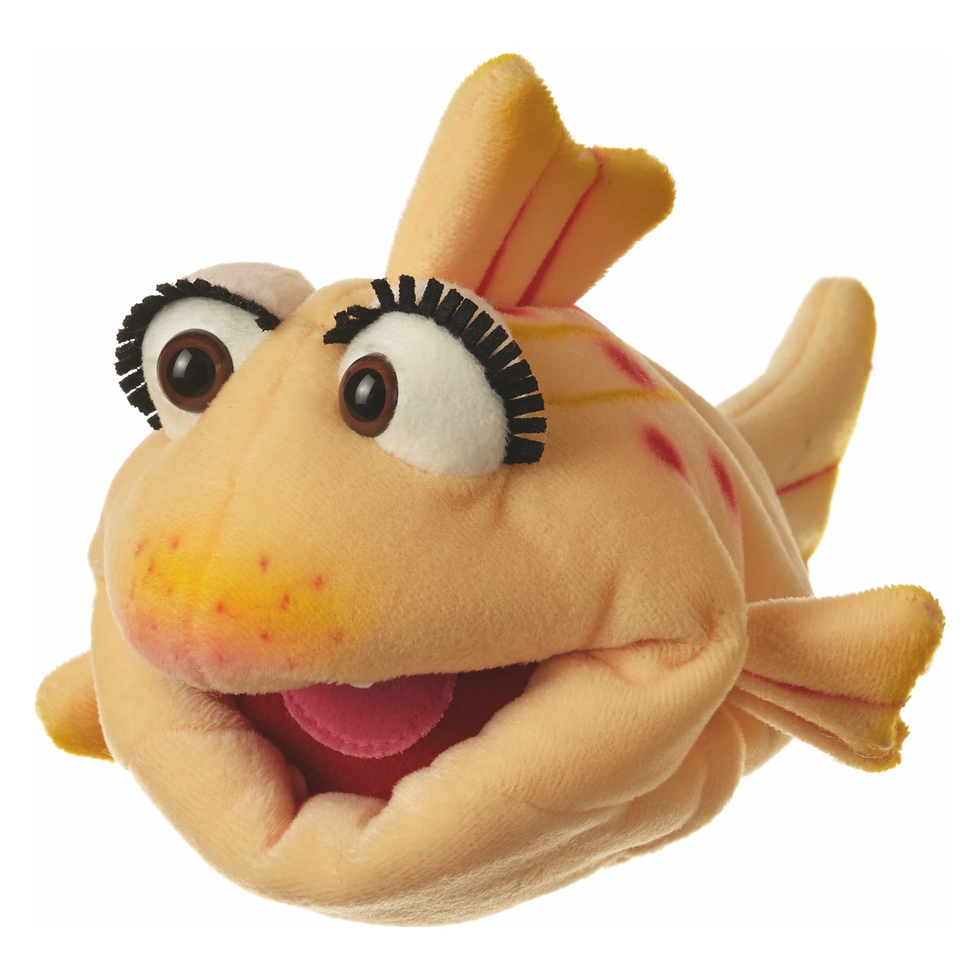 Living Puppets hand puppet Flupsi the little fish in apricot with long eyelashes
