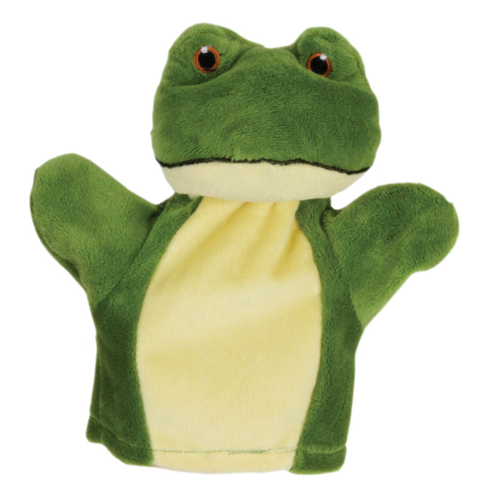 The Puppet Company Baby-Handpuppe Frosch, grüne Handpuppe mit gelbem Bauch