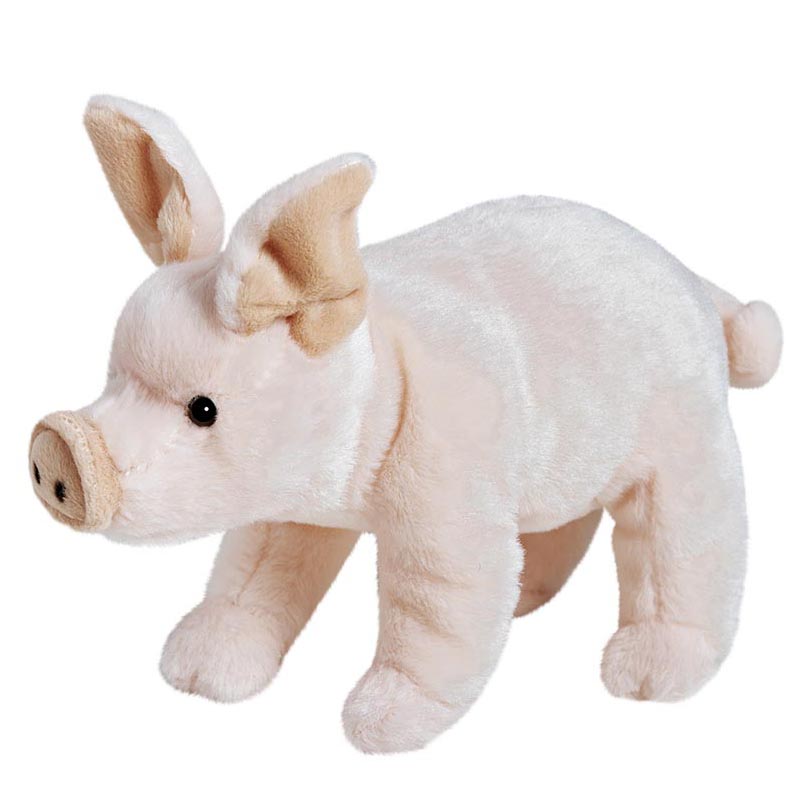Schwein Kuscheltier von Anima in Rosa mit geknickten Ohren und Ringelschwänzchen, stehend