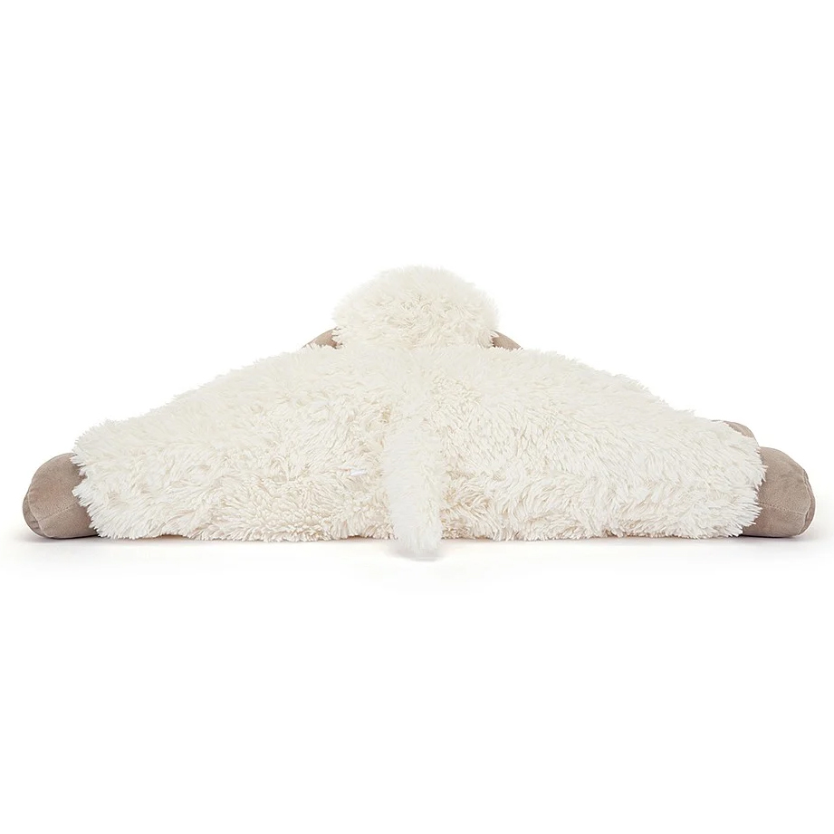 Jellycat Kuscheltier Truffles Sheep Large, liegendes cremefarbenes Plüschtier mit beigem Gesicht, Frontansicht