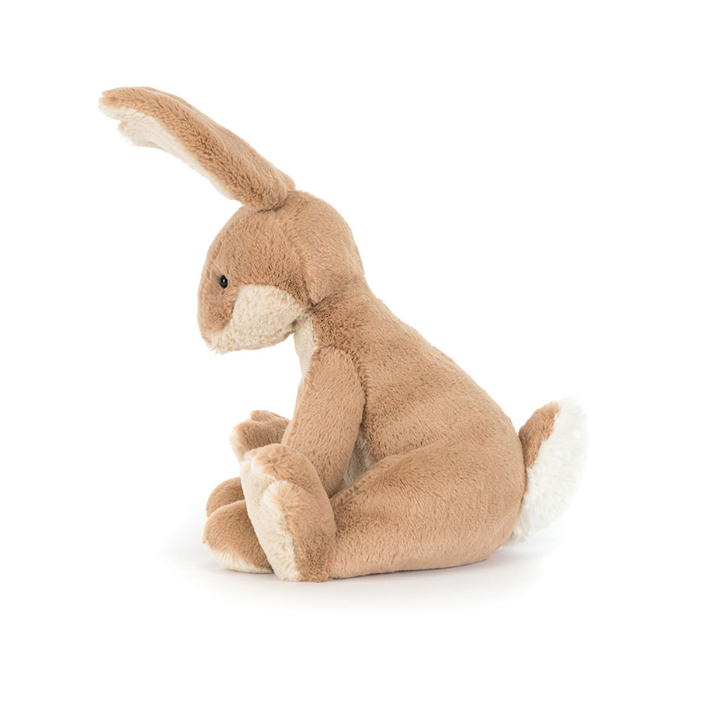 Jellycat Kuscheltier Hase Horticus Hare, sandfarbenes Plüschtier mit langen aufrechten Ohren, Seitenansicht
