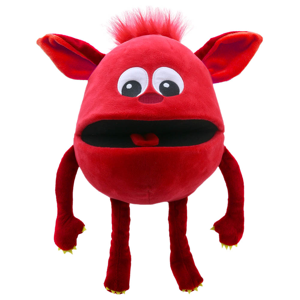 The Puppet Company Handpuppe Baby Monster rot, rotes Monster mit großen Ohren und rosa Nase