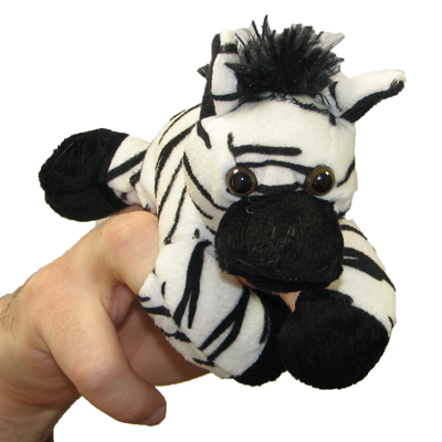 Zebra - Fingerpuppe mit bespielbaren Beinen