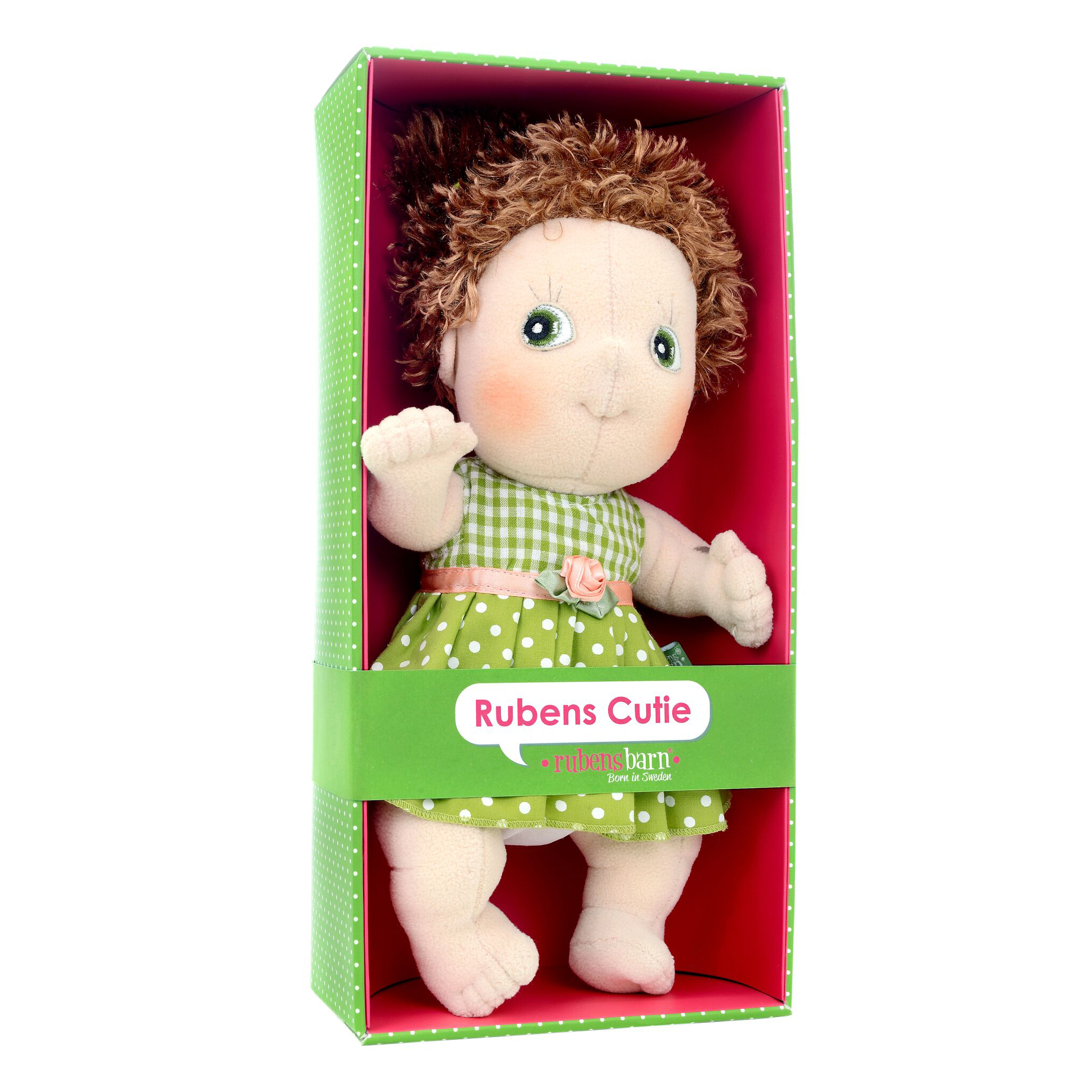 Rubens Cutie Puppe Karin in der grünen Geschenkverpackung