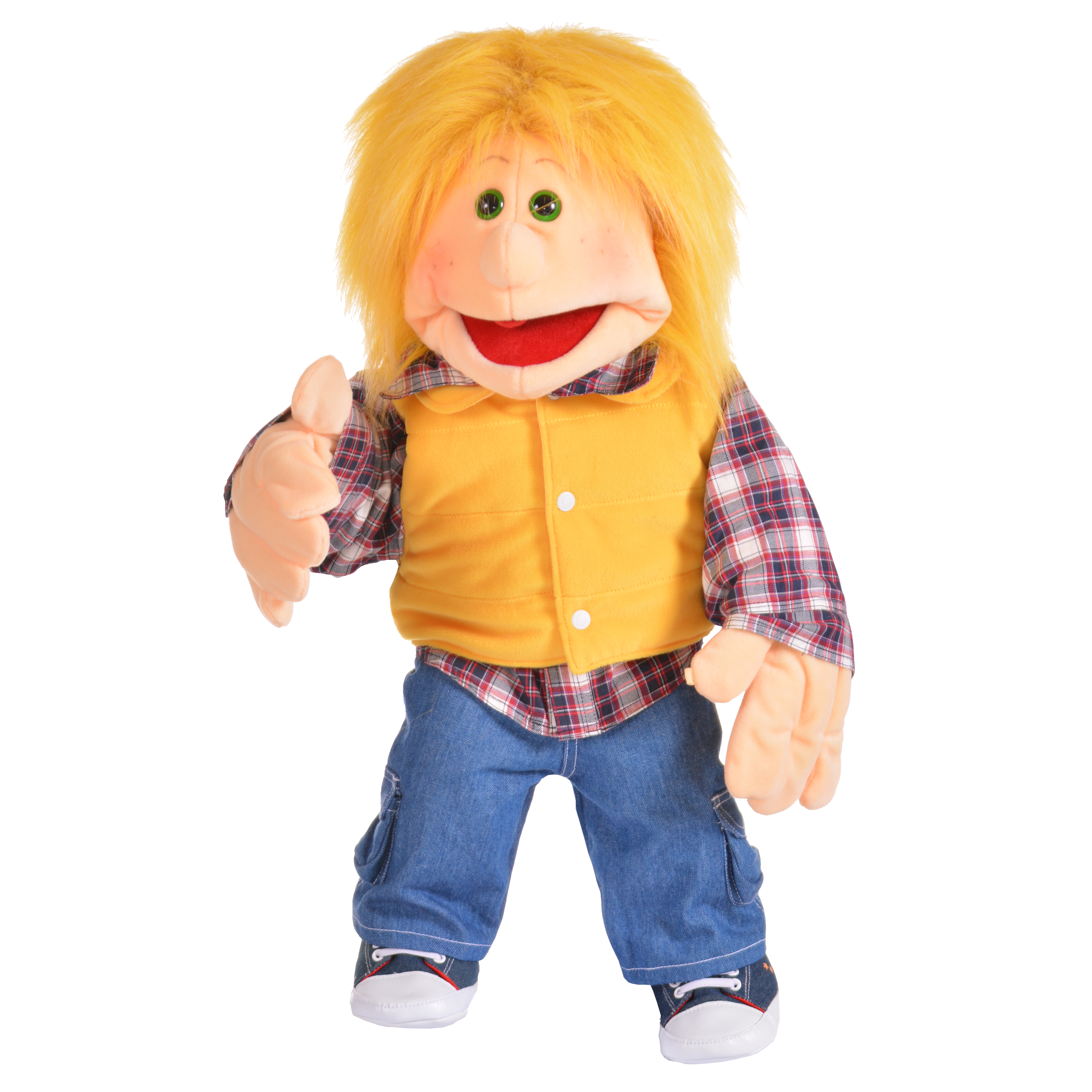 Living Puppets hand puppet Melvin with EXTRA yellow waistcoat