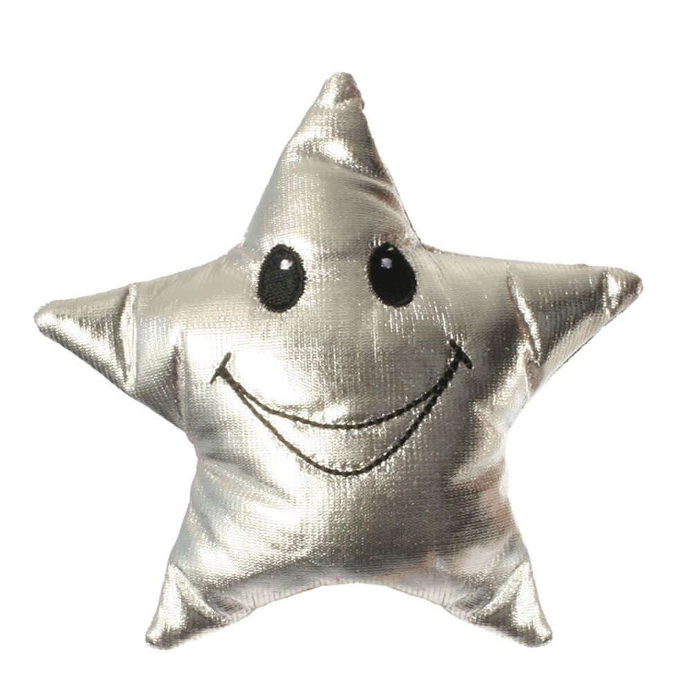The Puppet Company Fingerpuppe Stern, silberner Stern mit lächelndem gestickten Gesicht