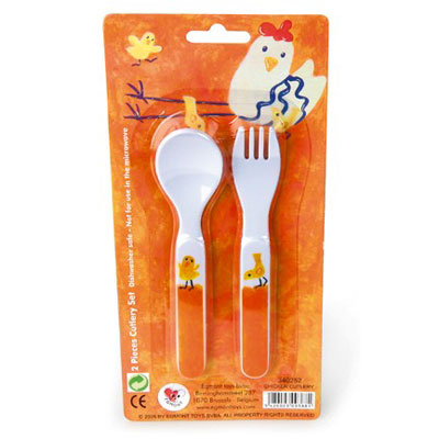 Chicken cutlery out of melamine - Egmont Toys