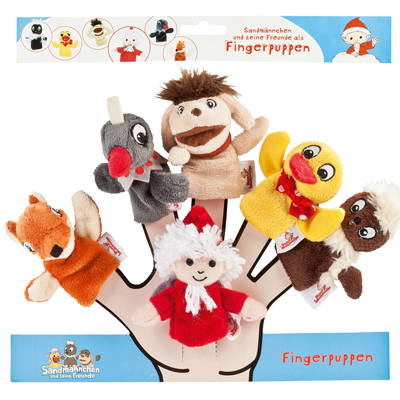 Finger puppet set with 6 items - Sandmännchen und seine Freunde - by Heunec Finger puppet set with 6 items - Sandmännchen und seine Freunde - by Heunec