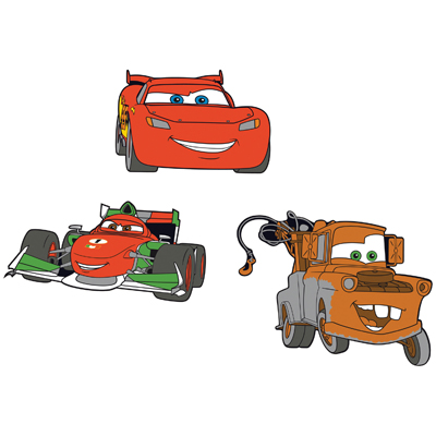 Pixar Cars 2 Wanddekoration 3-teilig - Decofun Pixar Cars 2 Wanddekoration 3-teilig - Decofun