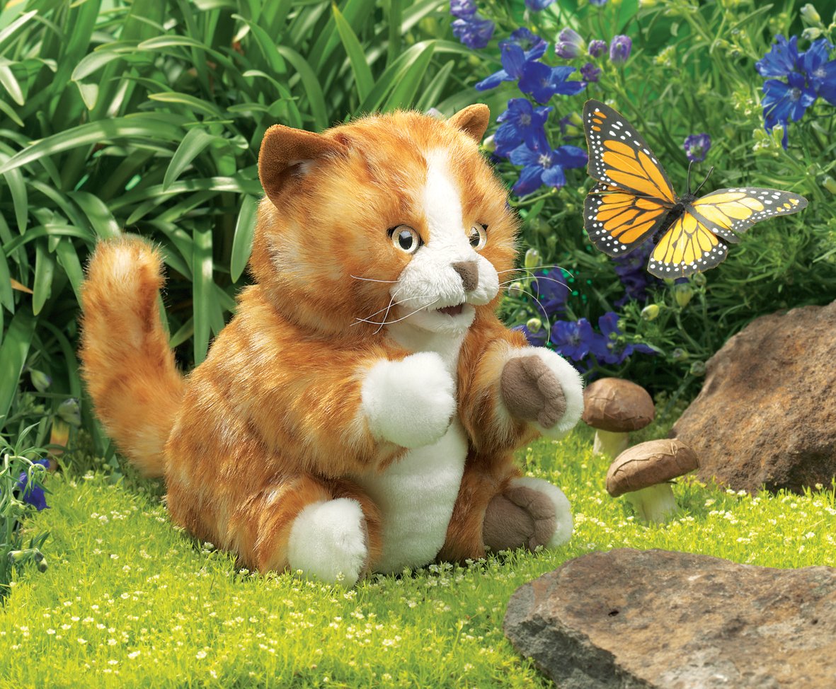 Folkmanis Orange Tabby Kitten Hand Puppet Folkmanis Orange Tabby Kitten Hand Puppet - Produktbild 3