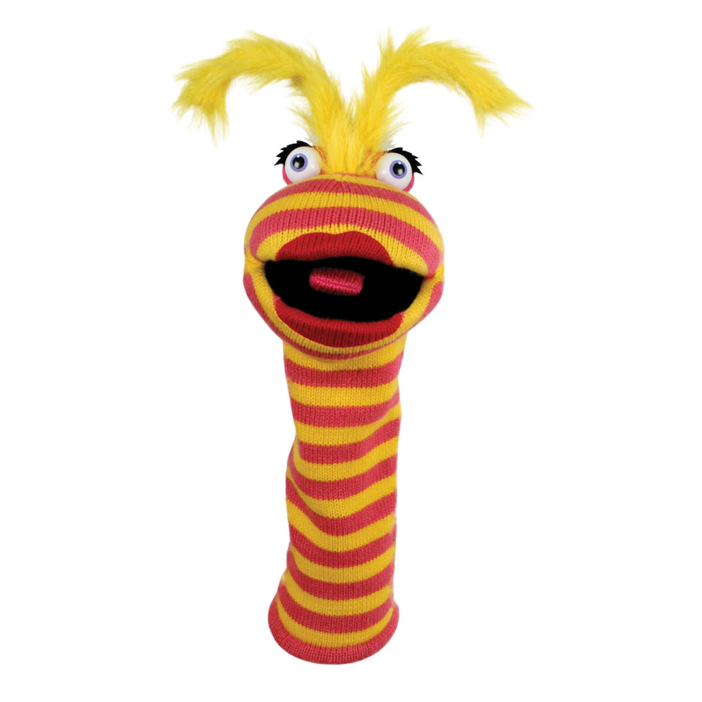 Monster sock hand puppet Lipstick with sound - Puppet Company
