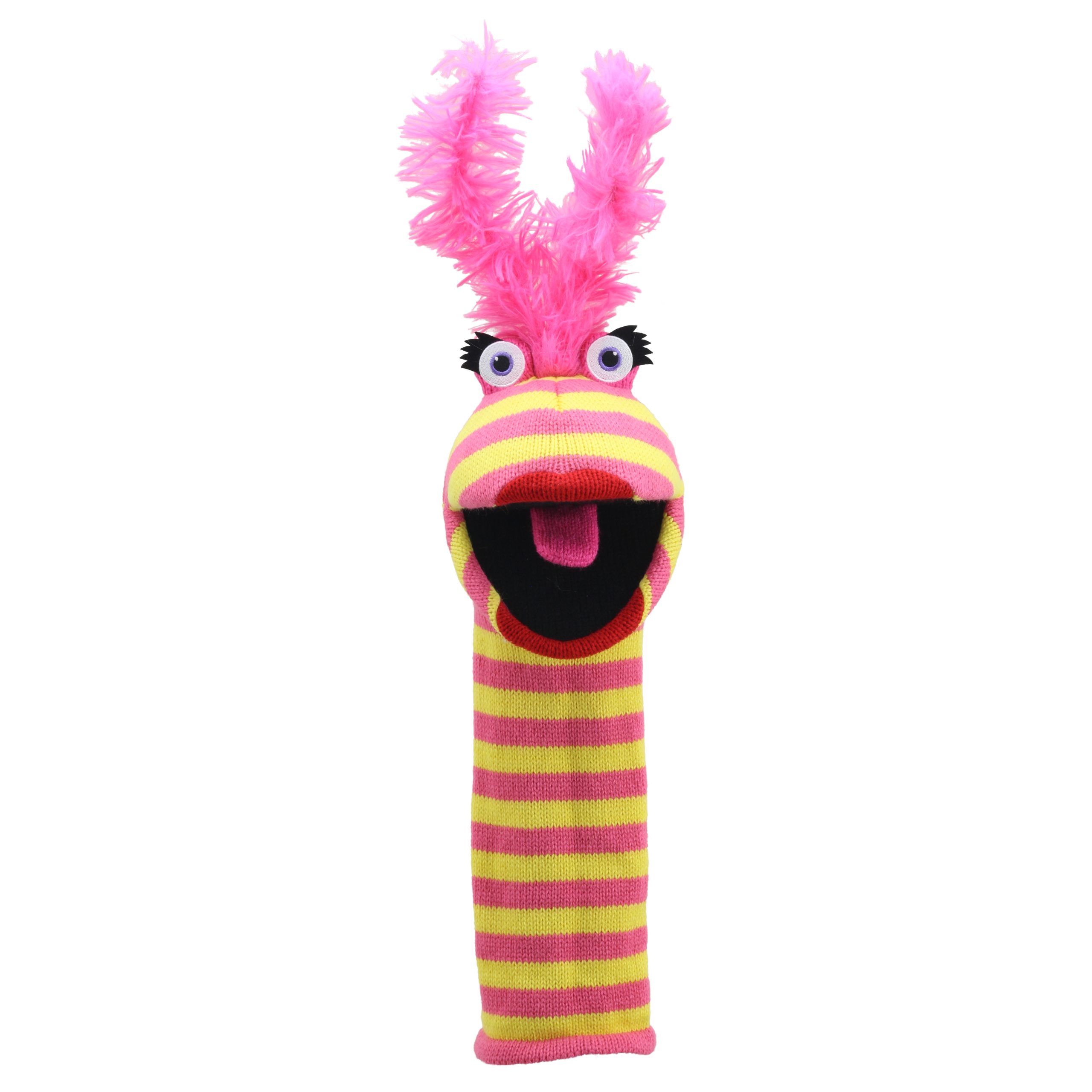 Monster sock hand puppet Lipstick with sound - Puppet Company