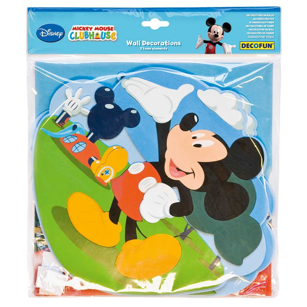 decofun Wanddekoration Mickey Mouse Clubhouse in Verpackung, 2-teilig, Mickey mit erhobenem Arm und grünem Flugzeug