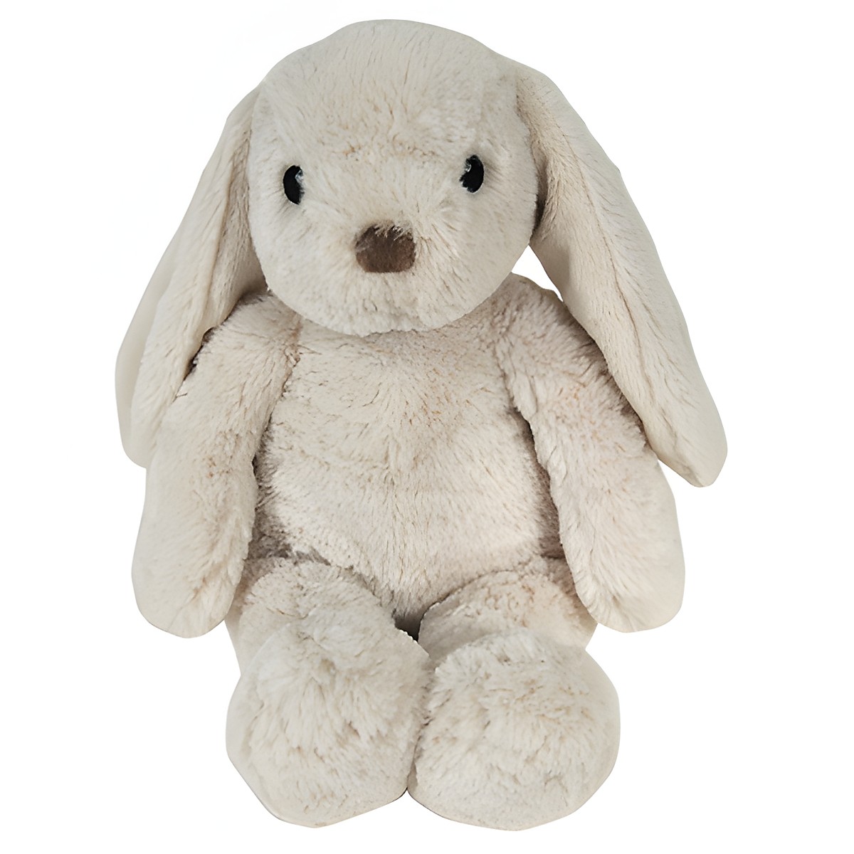 Cloud b Einschlafhilfe Bubbly Bunny, beiges Hasen-Kuscheltier sitzend mit langen Schlappohren, Frontansicht