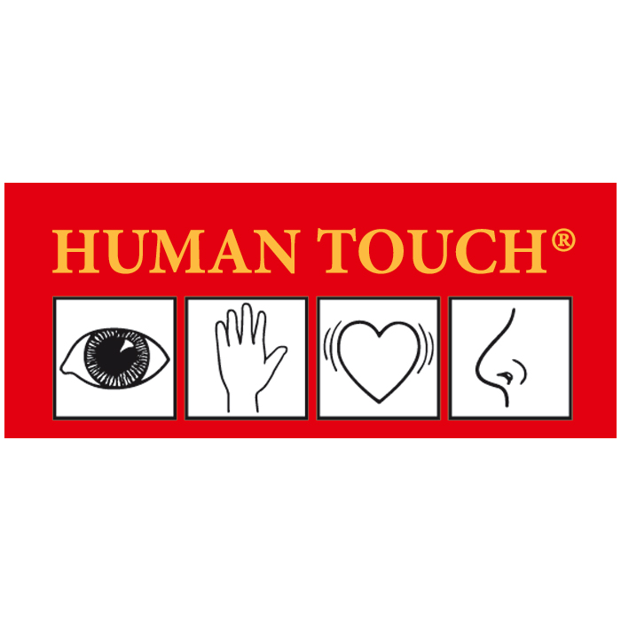 Human-Touch-Logo von Joyk mit den vier Sinnes-Symbolen der Empathiepuppen