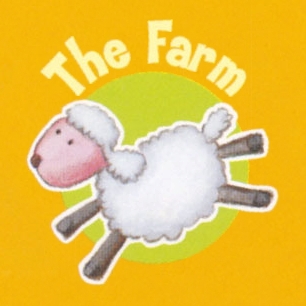decofun Animal Farm logo The Farm, jumping sheep, packaging motif of the wall decal sheet