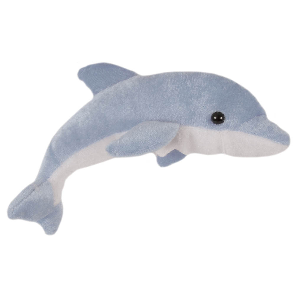 The Puppet Company Fingerpuppe Delfin, graublaue Fingerpuppe mit weißem Bauch