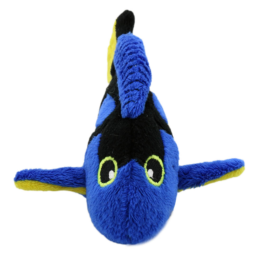 The Puppet Company Fingerpuppe Palettendoktorfisch, blauer Fisch mit gelber Flosse, Frontalansicht