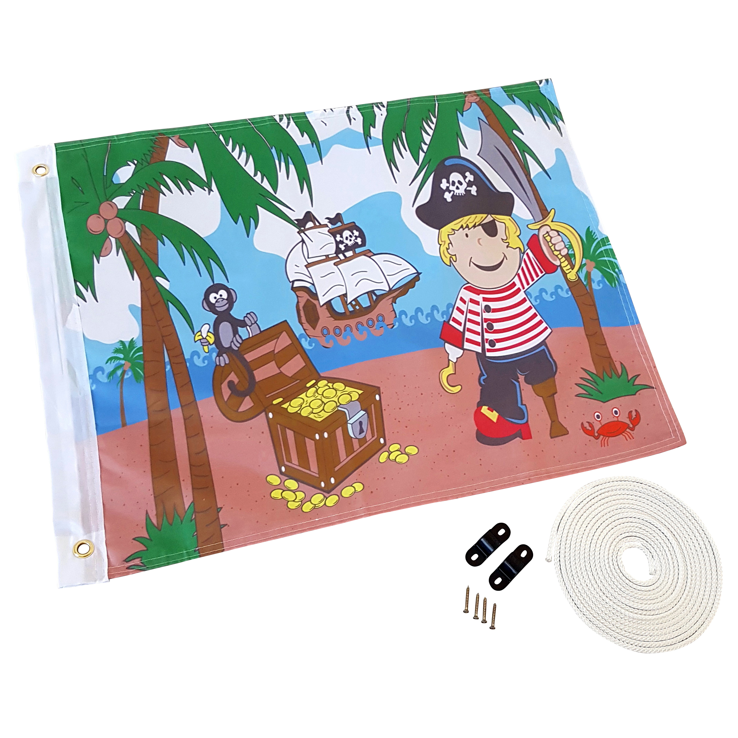 KERSA pirate flag for children, with hoisting system