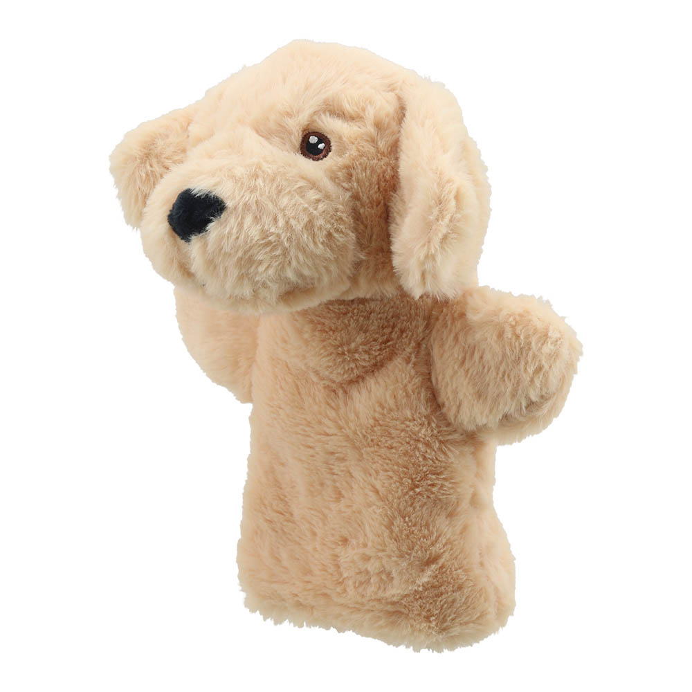 The Puppet Company Baby-Handpuppe Labrador Retriever, beige Hundewelpe mit Schlappohren und ausgestreckter Pfote