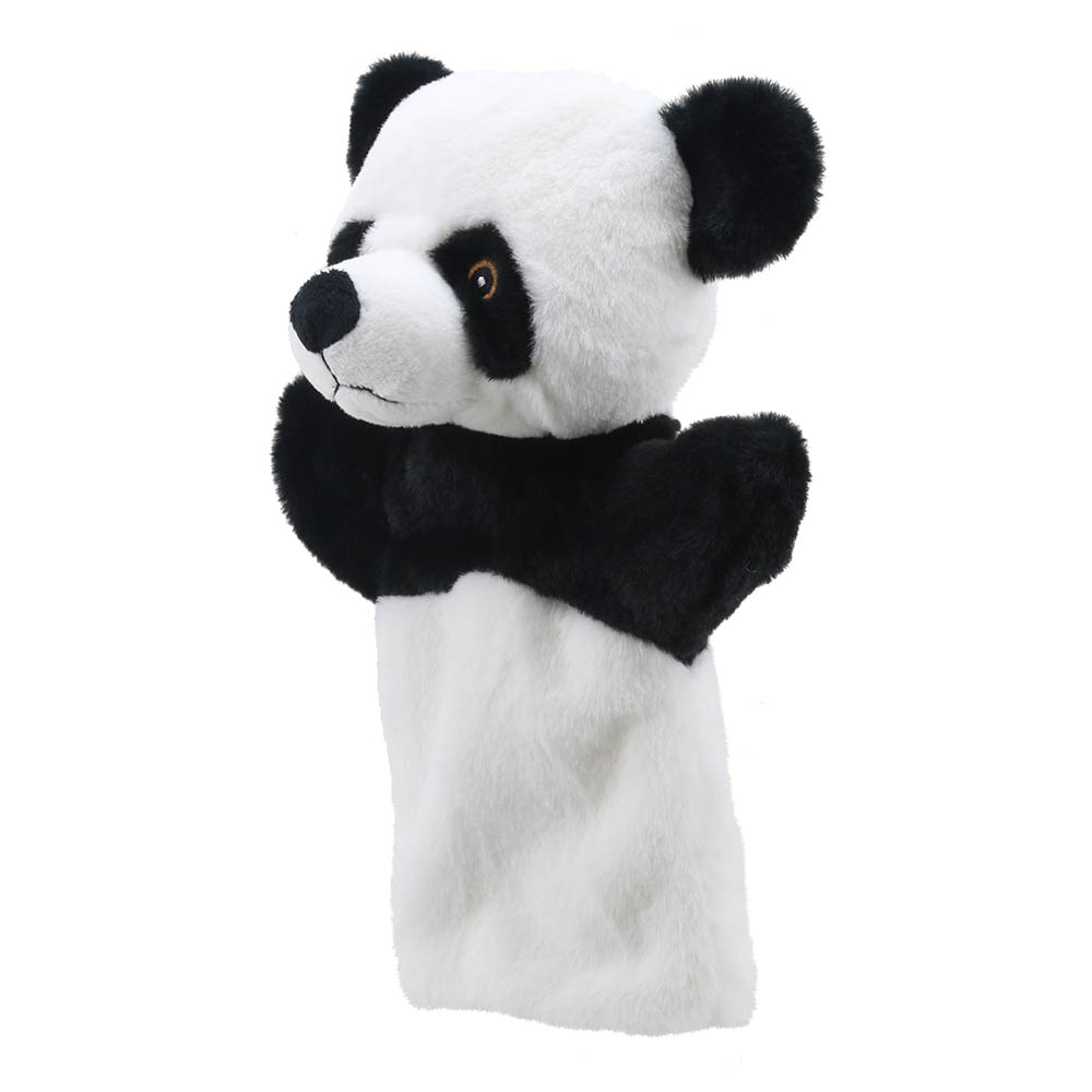The Puppet Company Baby-Handpuppe Panda, schwarz-weiße Handpuppe mit ausgestreckter Pfote