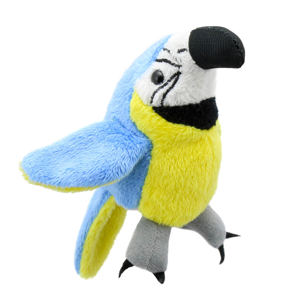 The Puppet Company Fingerpuppe Blau-Gold-Ara, blau-gelber Papagei mit schwarzem Schnabel