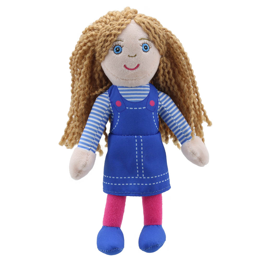 Fingerpuppe Mädchen (blaues Oberteil) - Puppet Company