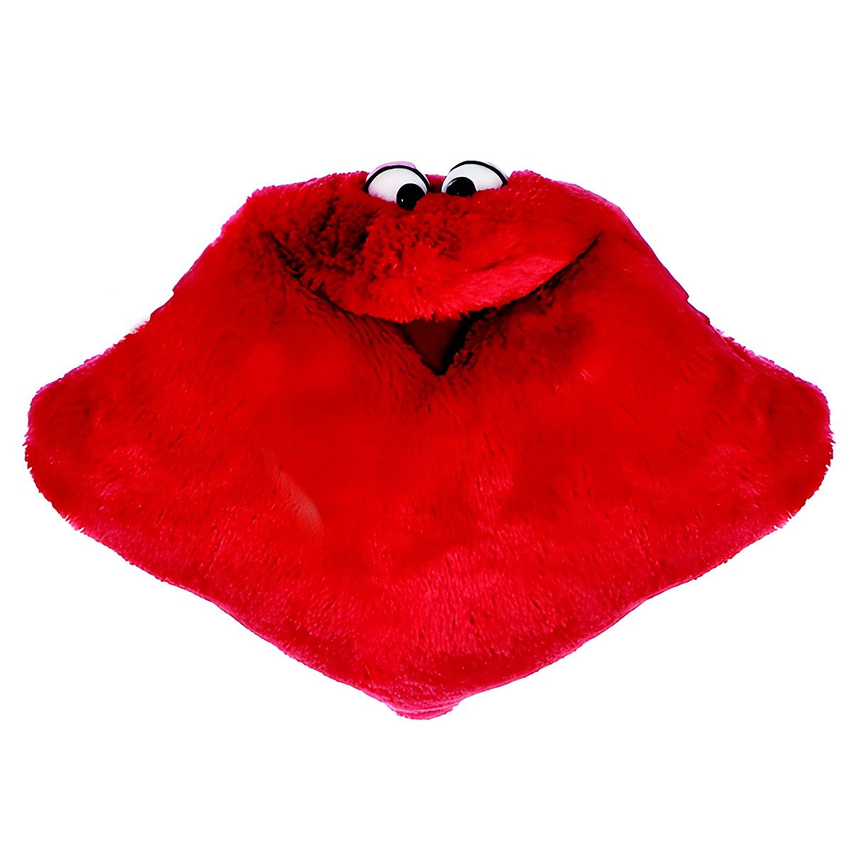 Living Puppets dream cuddle cushion in red, plush cushion with a face and googly eyes