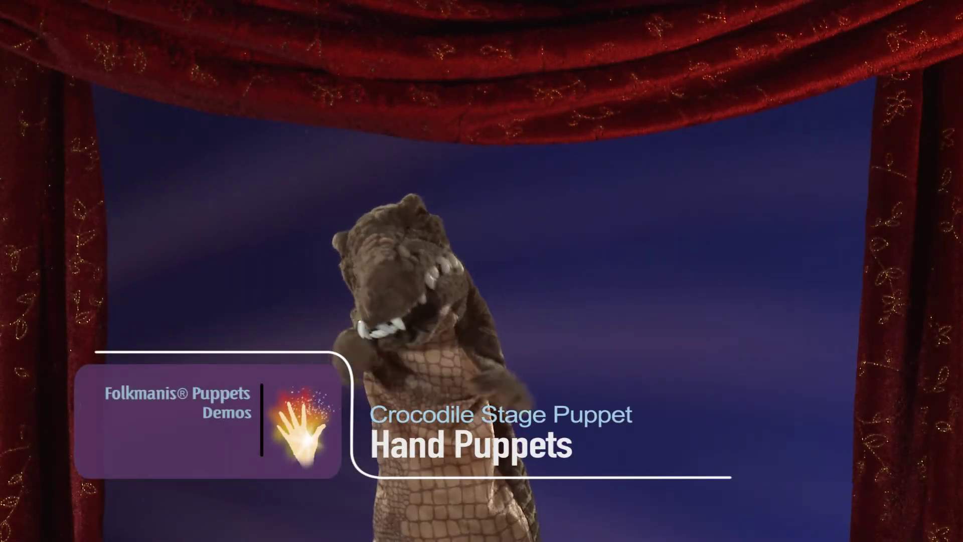 Folkmanis Crocodile Hand Puppet (Stage Puppet) Demo