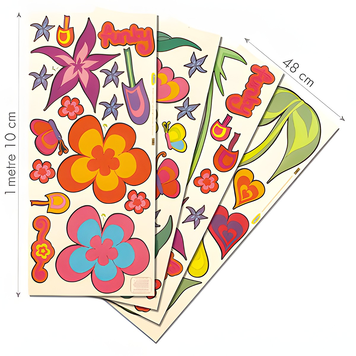 funtosee wall sticker flower world, close-up of individual motifs: flowers, butterflies, mushrooms and snails