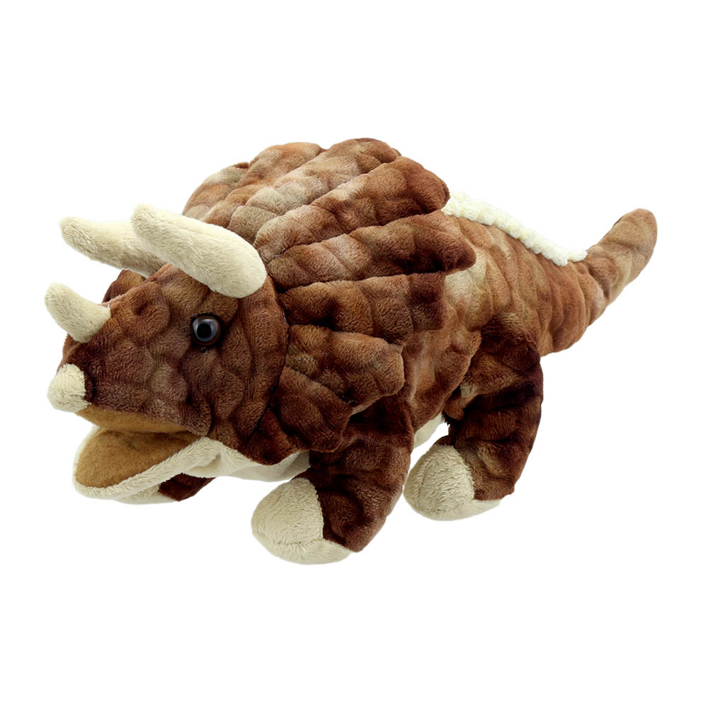 Baby Triceratops - dinosaur hand puppet - Puppet Company