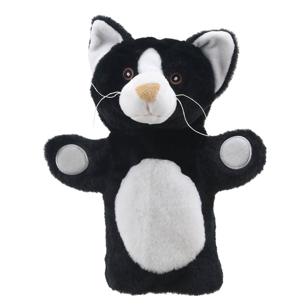 Handpuppe Katze, schwarz-weiß - Puppet Buddies - Puppet Company