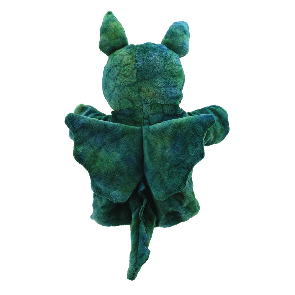 The Puppet Company Baby-Handpuppe Grüner Drache, Profilansicht mit Flügel und geschwungenem Schwanz