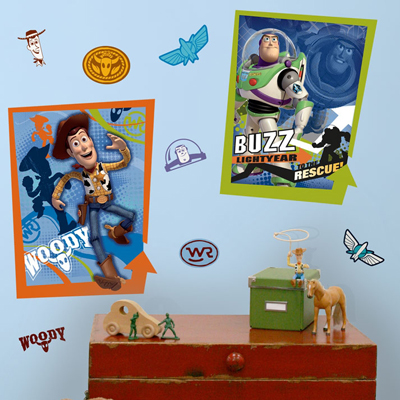 Buzz Lightyear & Woody Wandbild - Toy Story - RoomMates for KiDS