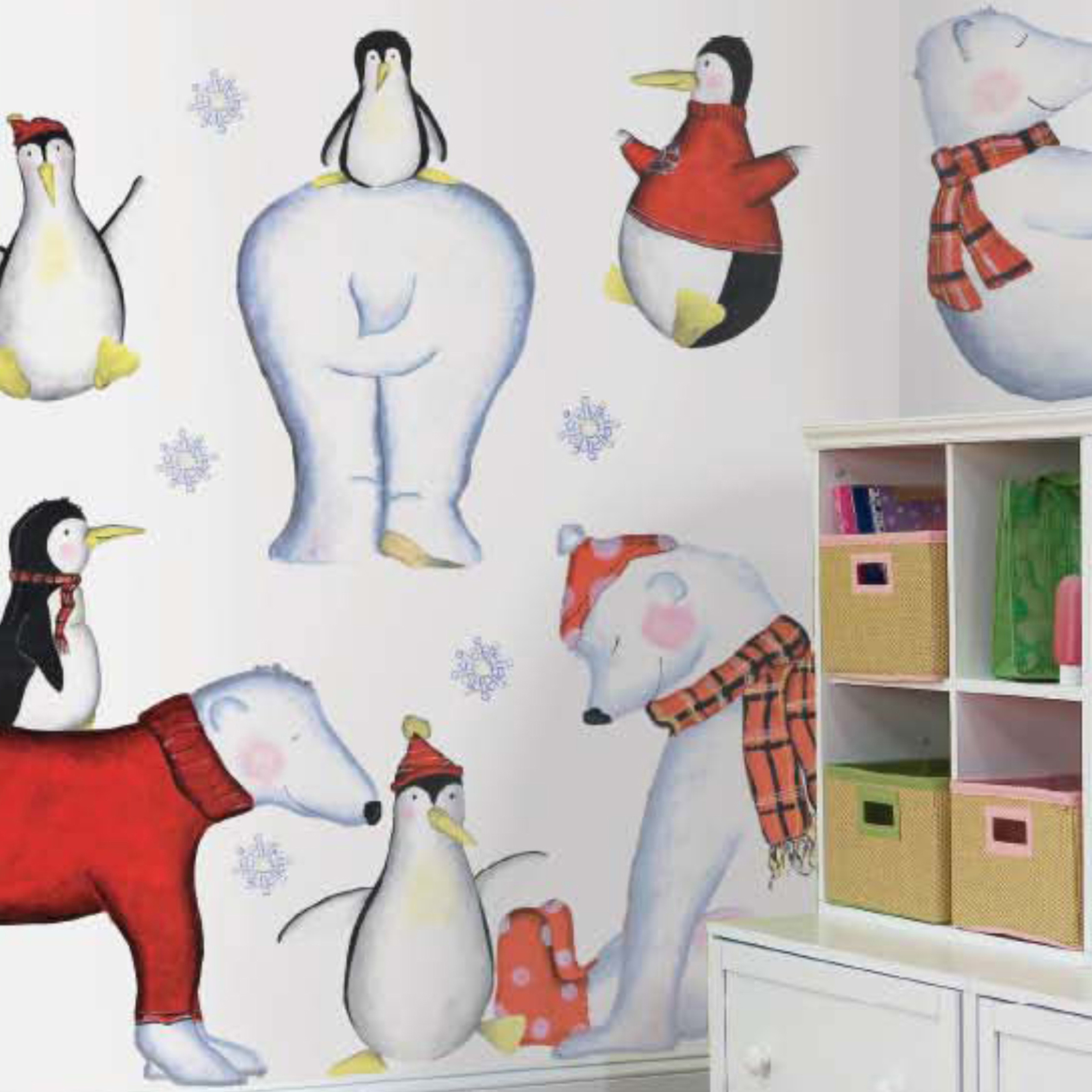Polar bear & friends mural - RoomMates for KiDS