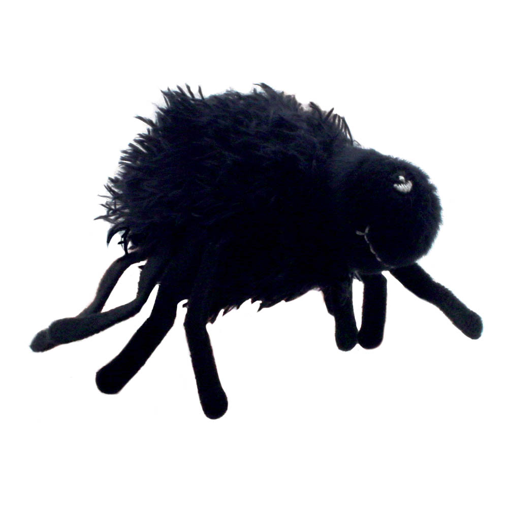 The Puppet Company Fingerpuppe Fellspinne, schwarze zottelige Fingerpuppe mit acht Beinen