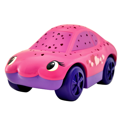 Cloud b Twilight Carz Pink Hearts, pink-purple car night light with face and star projector