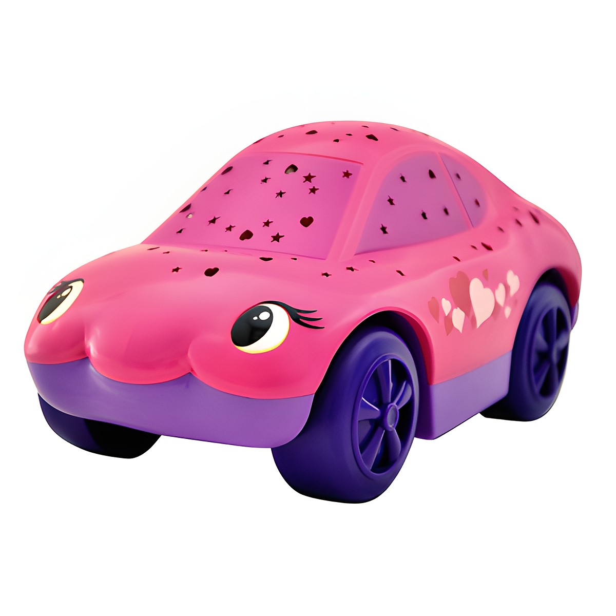 Cloud b Twilight Carz Pink Hearts, pink-lila Auto-Nachtlicht mit Gesicht und Sternenprojektor