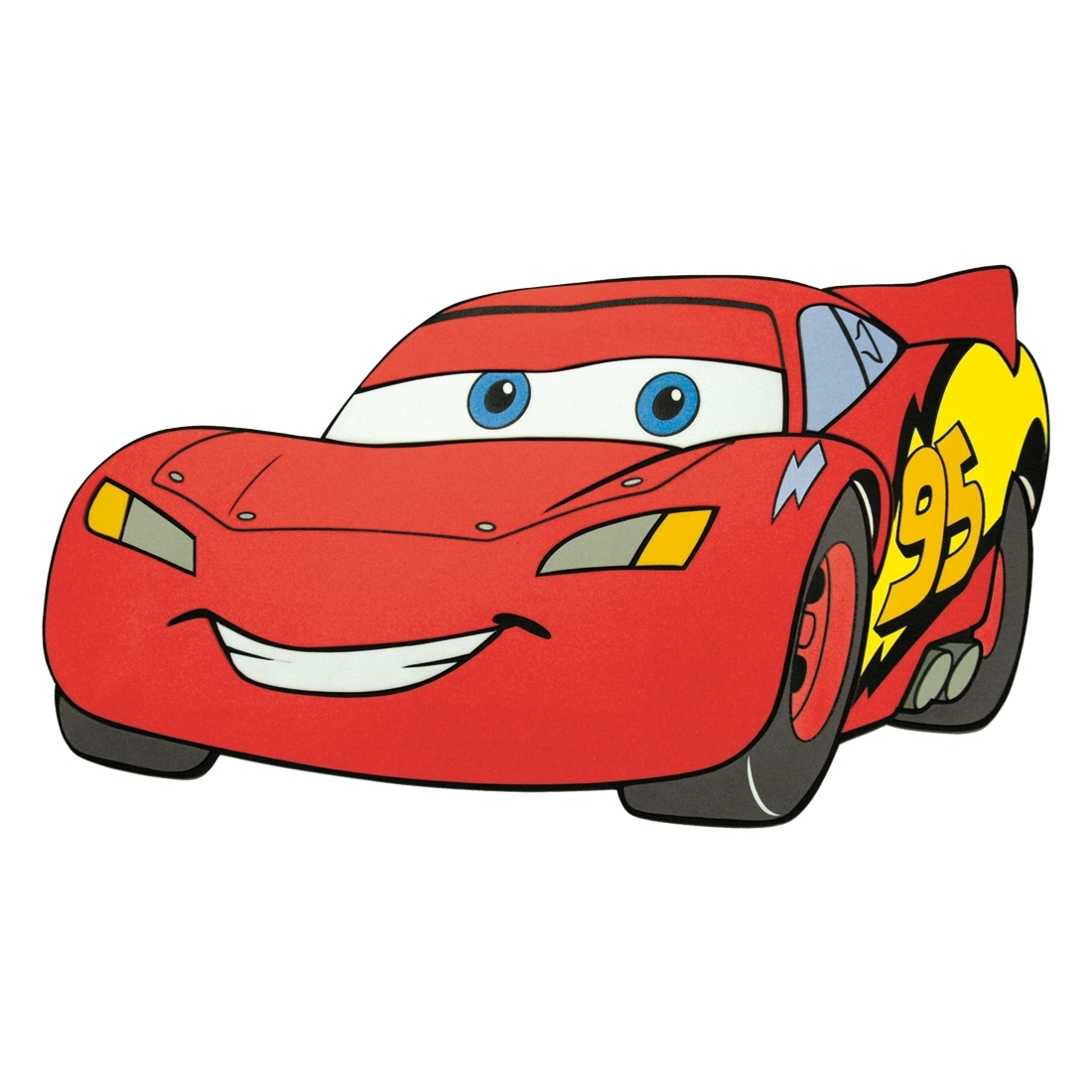 decofun Wanddekoration Pixar Cars, Einzelfigur Lightning McQueen als lächelnder roter Rennwagen