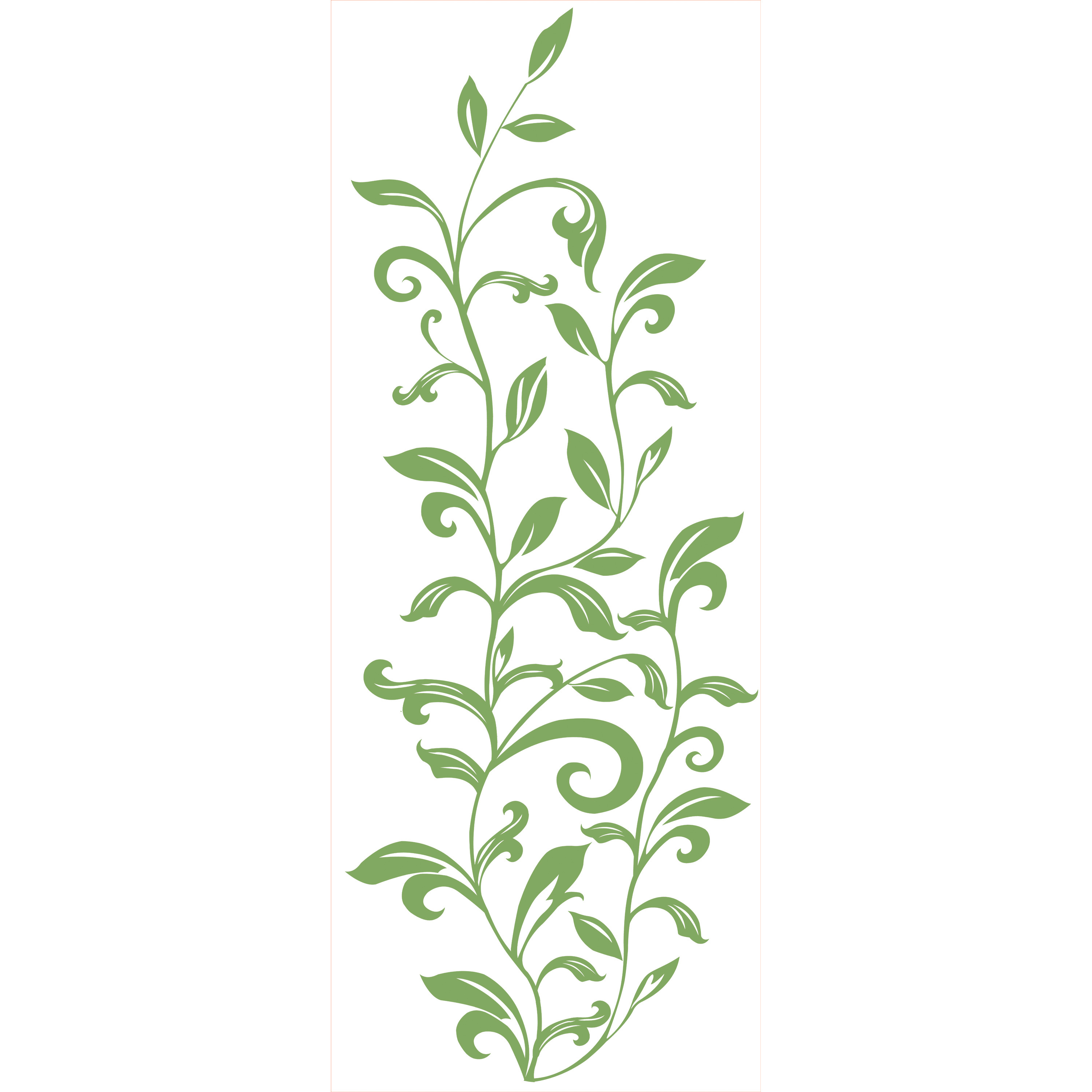 RoomMates Wandbild Leaf Scroll Peel & Stick, Klebebogen mit grünem Blätterranken-Motiv auf weißem Untergrund