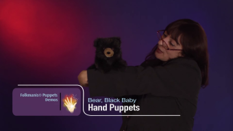 Folkmanis Baby Black Bear Hand Puppet Demo